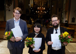 Die Preisträger (v.l.n.r.): Alexander Little, Sunkyung Noh und Frederik Kranemann, Foto: Lutz Roessler