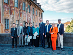 Die vier neuen Bayerischen Kammermusiker und Kunstminister Markus Blume (Mitte)., Foto: Axel Koenig StMWK