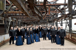 KammerChor Saarbrücen, Foto: Alexandra Vosding/SR; mit Genehmigung durch das Weltkulturerbe Völklinger Hütte