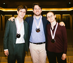 Preisträger Fagott v.l.n.r.: Jappe Dendievel (2. Preis), Enrico Bassi (1. Preis), Laure Thomas (3. Preis), Foto: Daniel Delang